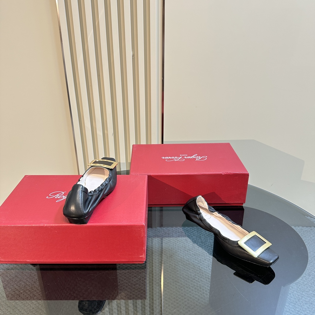 Roger Vivier RV Classic Ballet Shoes: Luxurious Sheepskin, Lightweight, Imported Italian Leather, Sizes 35-39 - 图片 6