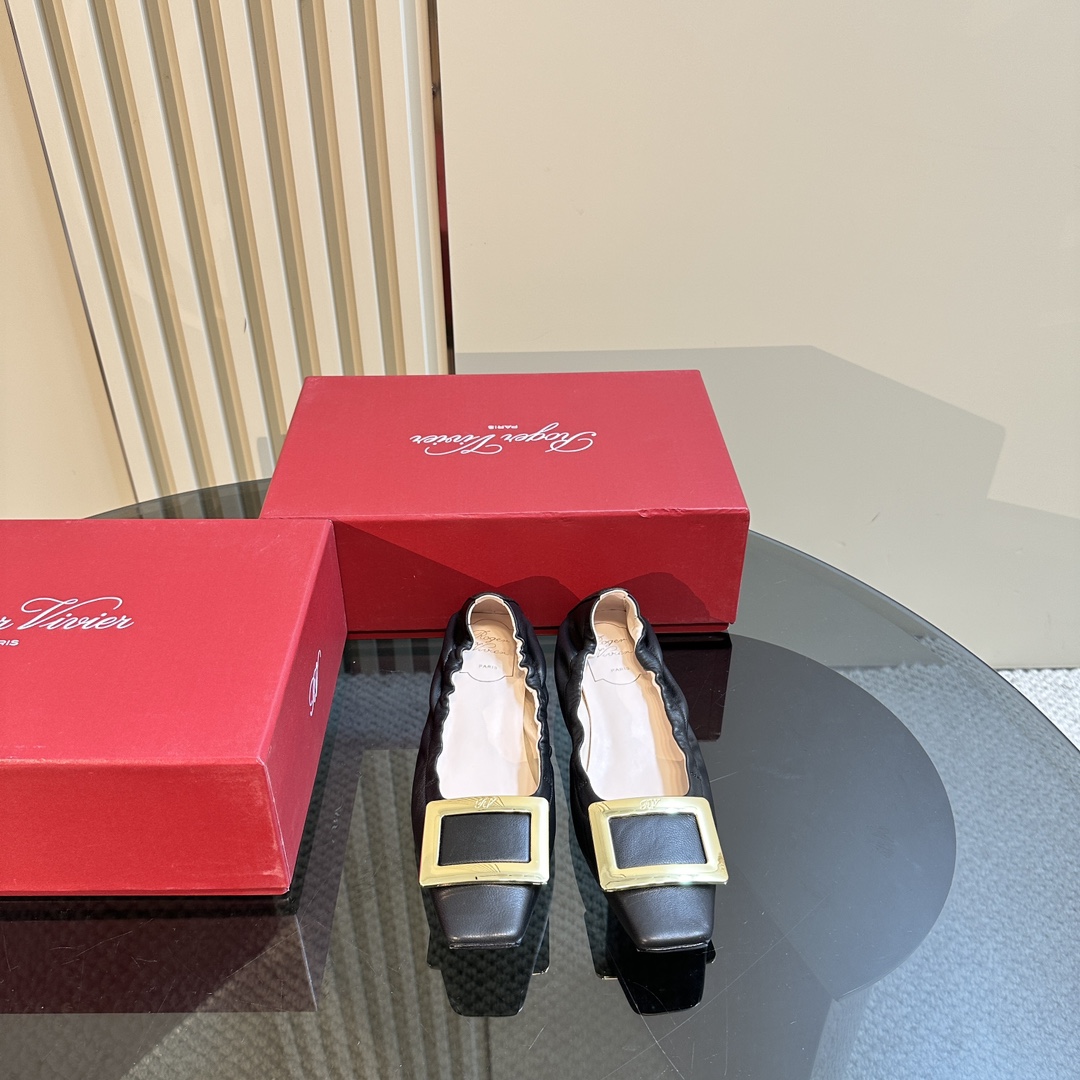 Roger Vivier RV Classic Ballet Shoes: Luxurious Sheepskin, Lightweight, Imported Italian Leather, Sizes 35-39 - 图片 2