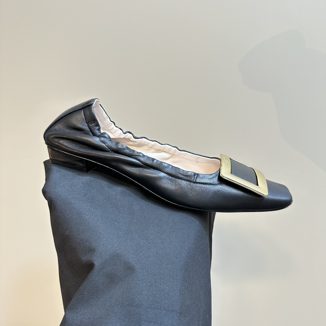 Roger Vivier RV Classic Ballet Shoes: Luxurious Sheepskin, Lightweight, Imported Italian Leather, Sizes 35-39 - 图片 7