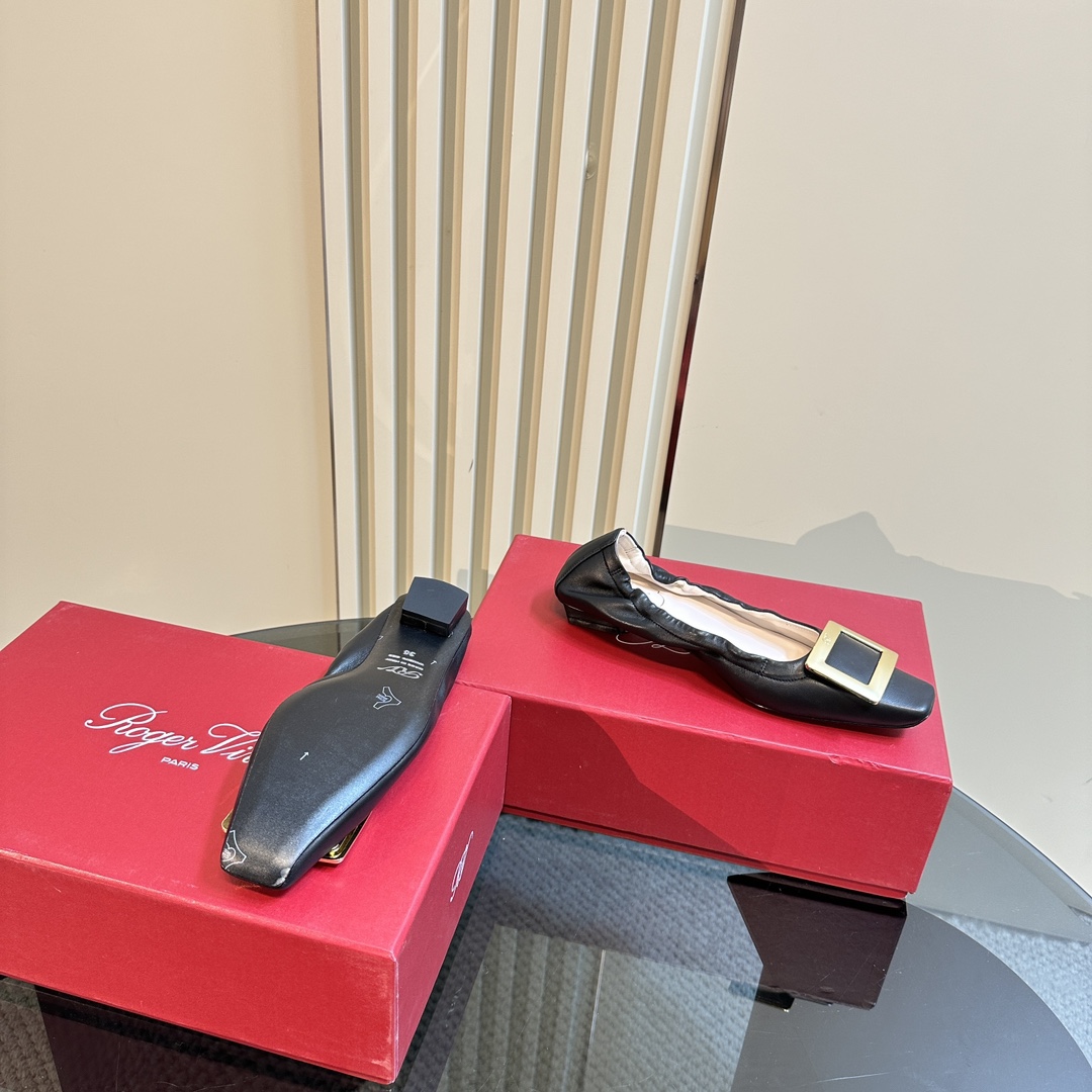 Roger Vivier RV Classic Ballet Shoes: Luxurious Sheepskin, Lightweight, Imported Italian Leather, Sizes 35-39 - 图片 4