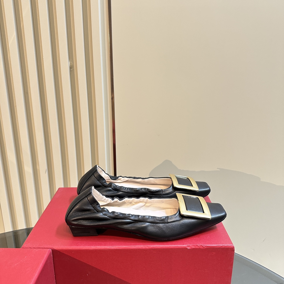 Roger Vivier RV Classic Ballet Shoes: Luxurious Sheepskin, Lightweight, Imported Italian Leather, Sizes 35-39 - 图片 5