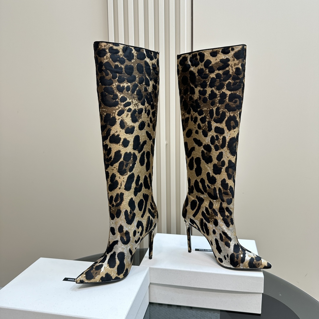 Dolce & Gabbana Panther Knee Boots: Brown, Original Fabric, Sheepskin, Full Skin. - 图片 3