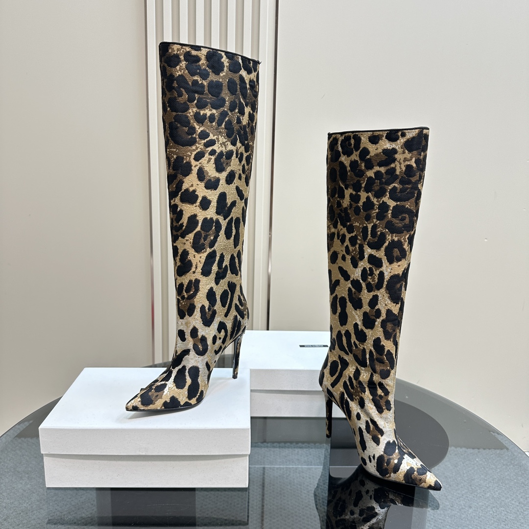 Dolce & Gabbana Panther Knee Boots: Brown, Original Fabric, Sheepskin, Full Skin. - 图片 4