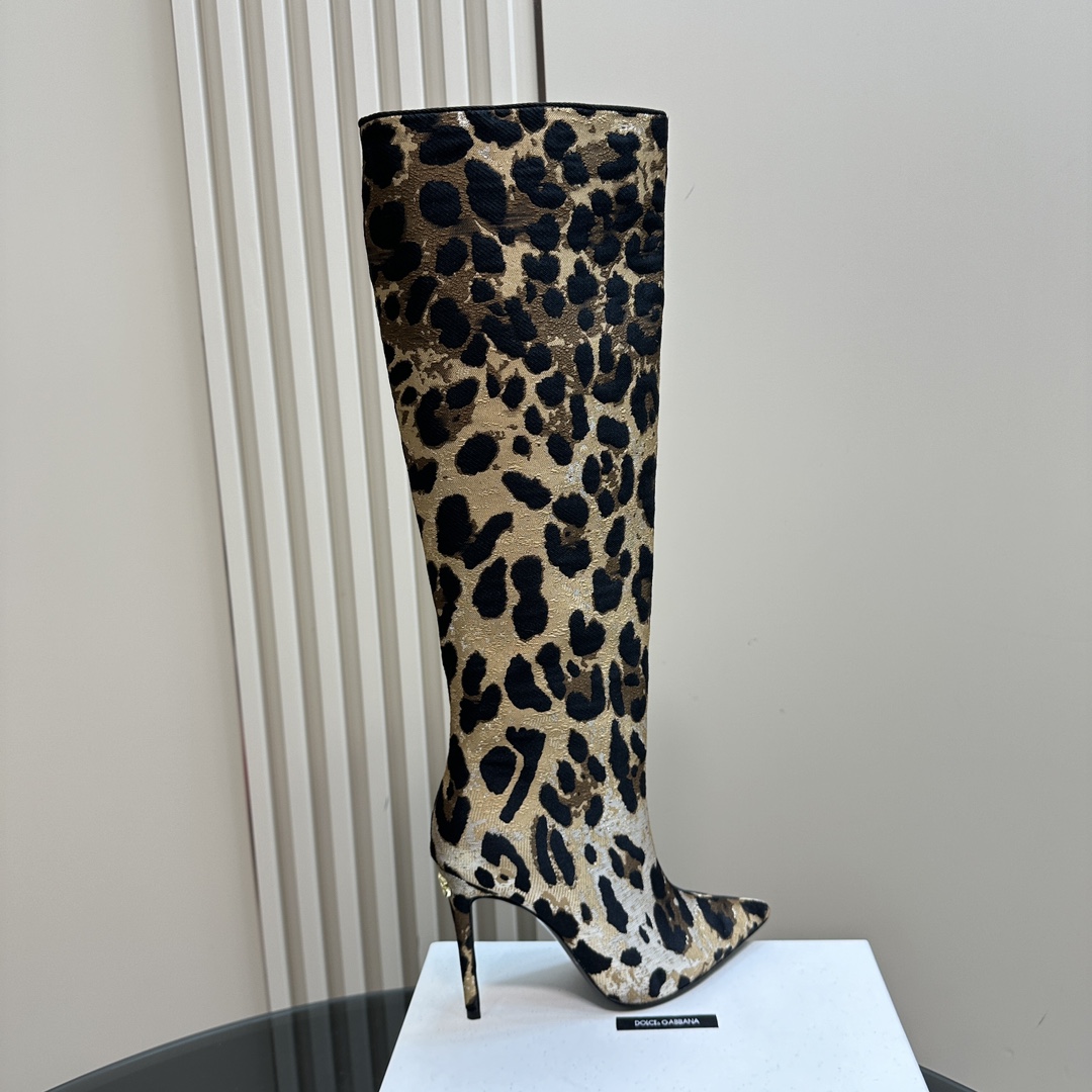 Dolce & Gabbana Panther Knee Boots: Brown, Original Fabric, Sheepskin, Full Skin. - 图片 5