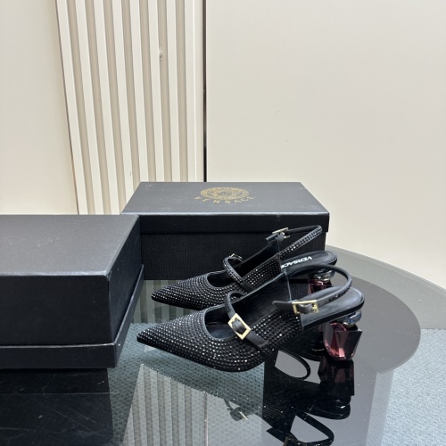 Versace Crystal-Embellished Leather Slingback Heels - Elegant & Stylish 1 Versace Crystal-Embellished Leather Slingback Heels - Elegant & Stylish