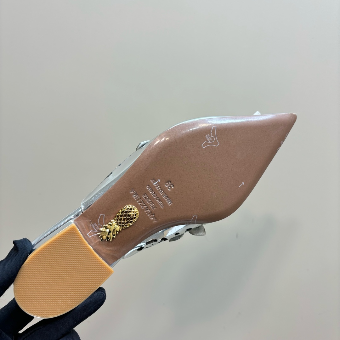 AQUAZURA Gold Pineapple Flats 2025SS: Italian Crafted, Elegant Design for Summer Parties - 图片 9