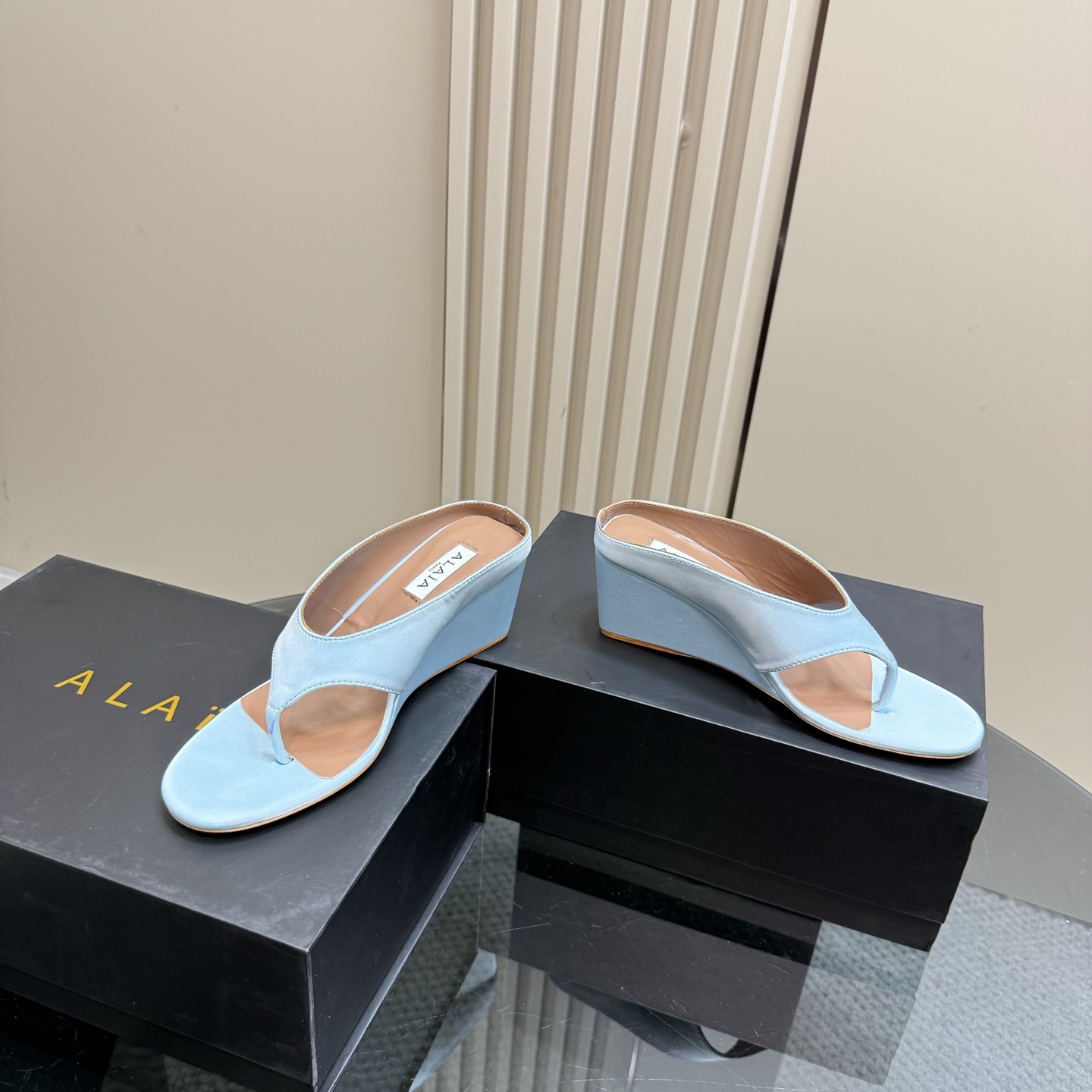 ALAÏA High Love Silk Wedge Sandals Designer Women's Fashion Shoes 7 i1742297182444 6043 0 4