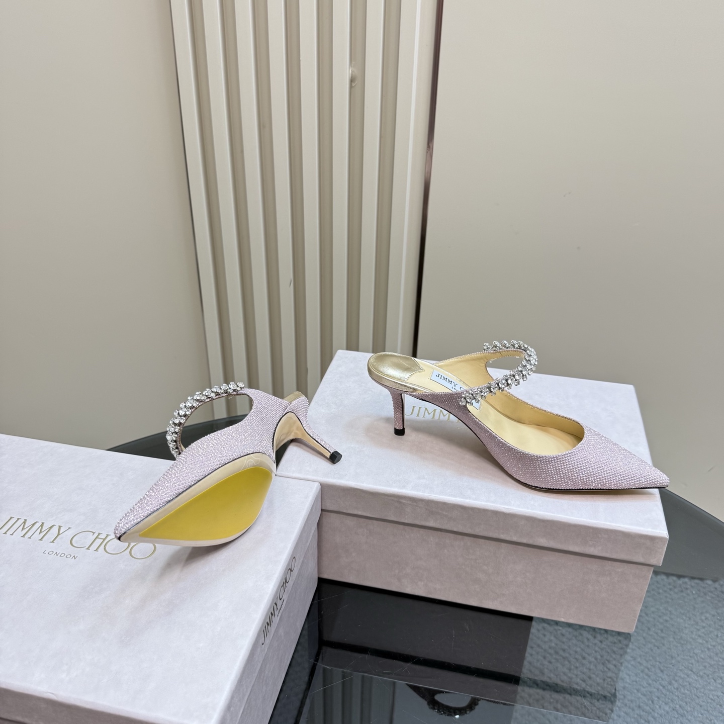 Jimmy Choo Diamond Chain Pointed Toe High Heel Mules - Crystal Elegance 8 i1742382715037 4612 0 5