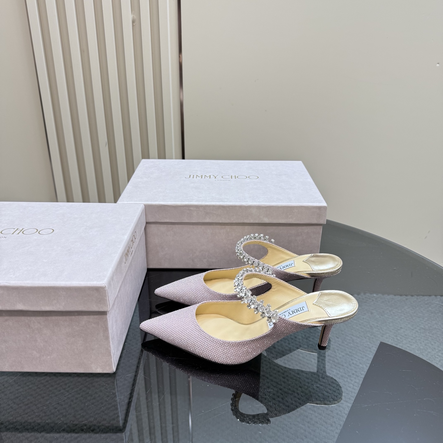 Jimmy Choo Diamond Chain Pointed Toe High Heel Mules - Crystal Elegance 3 i1742382715916 7011 0 0