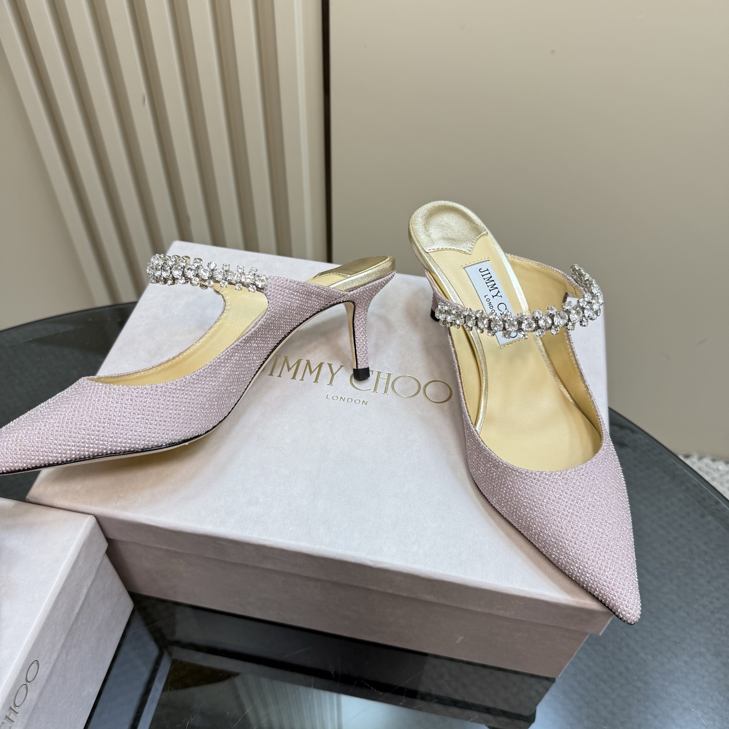 Jimmy Choo Diamond Chain Pointed Toe High Heel Mules - Crystal Elegance 5 i1742382715937 163 0 2