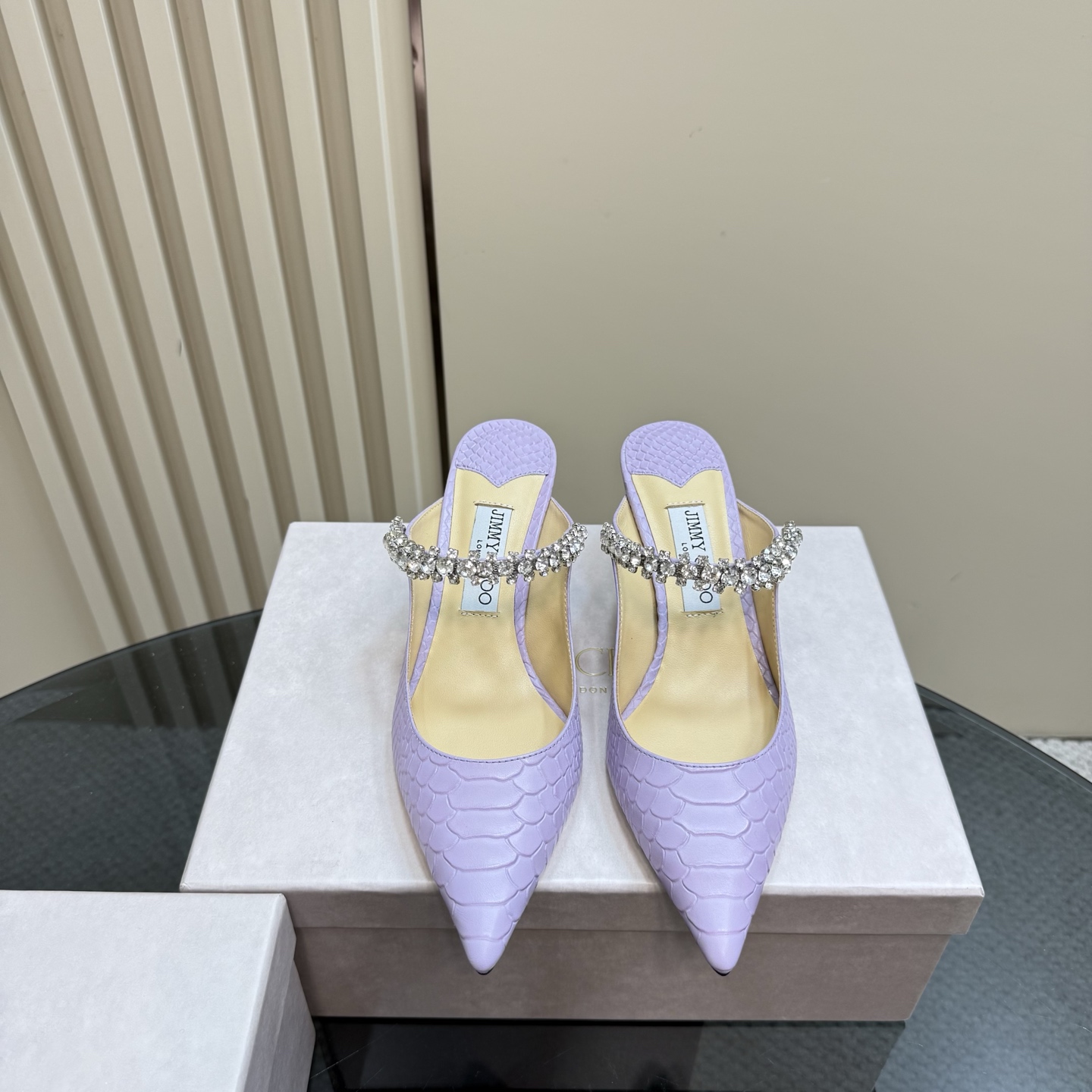 Jimmy Choo Diamond Chain Pointed Toe High Heel Mules in Lilac Snake Print 4 i1742382780044 594 0 1
