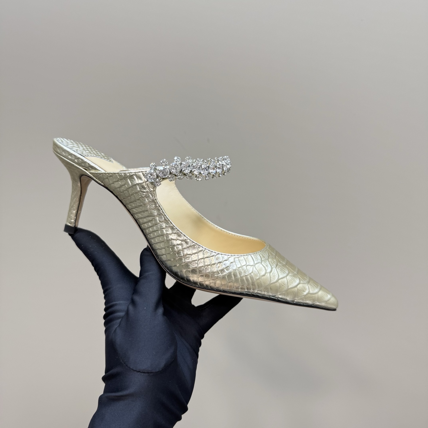 Jimmy Choo Diamond Chain Pointed Toe High Heel Mules - Crystal Shoes 2 i1742382801955 9503 0 6