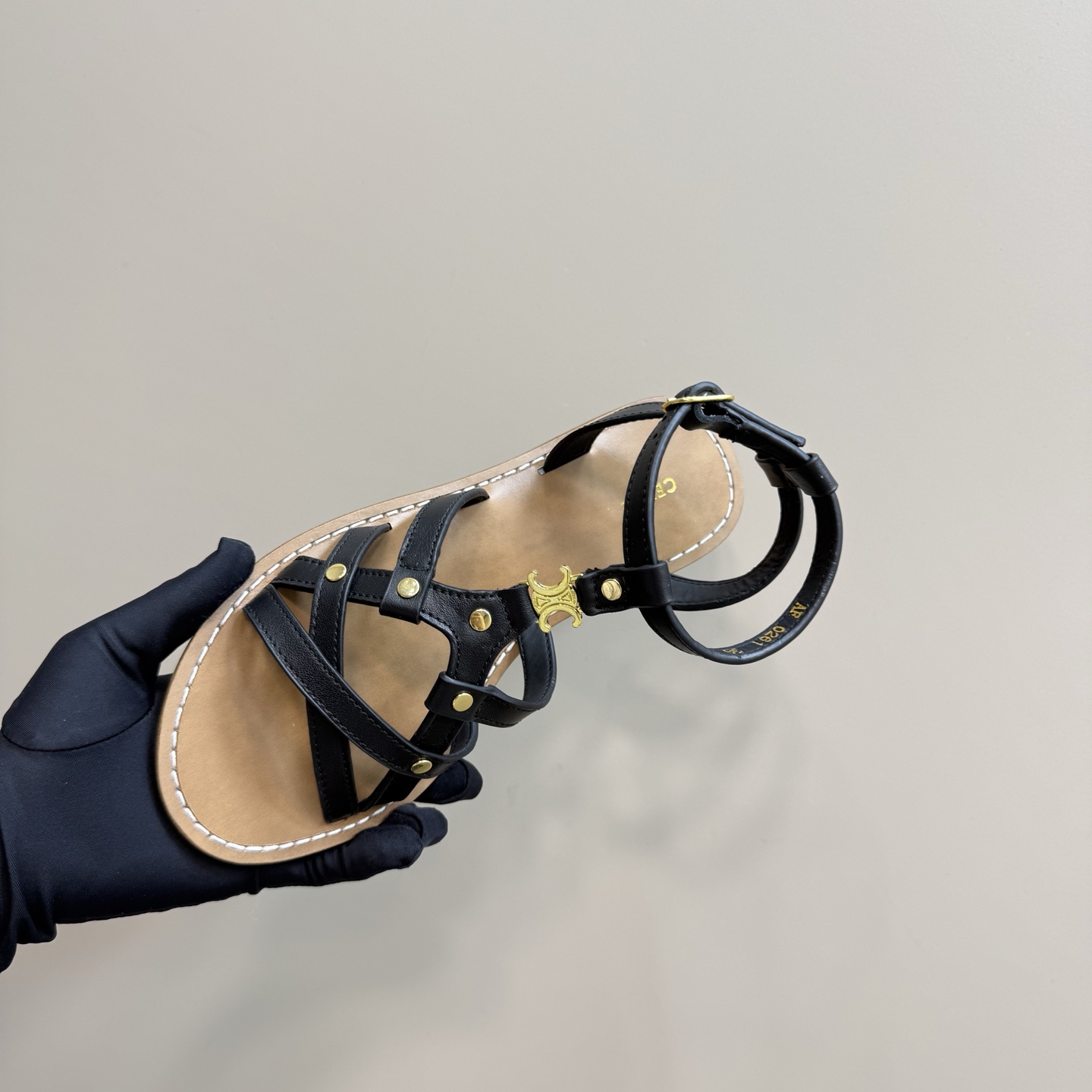 Celine Women's Triomphe Woven Leather Flat Sandals, Black, Summer Style 10 i1742459919036 3377 0 8