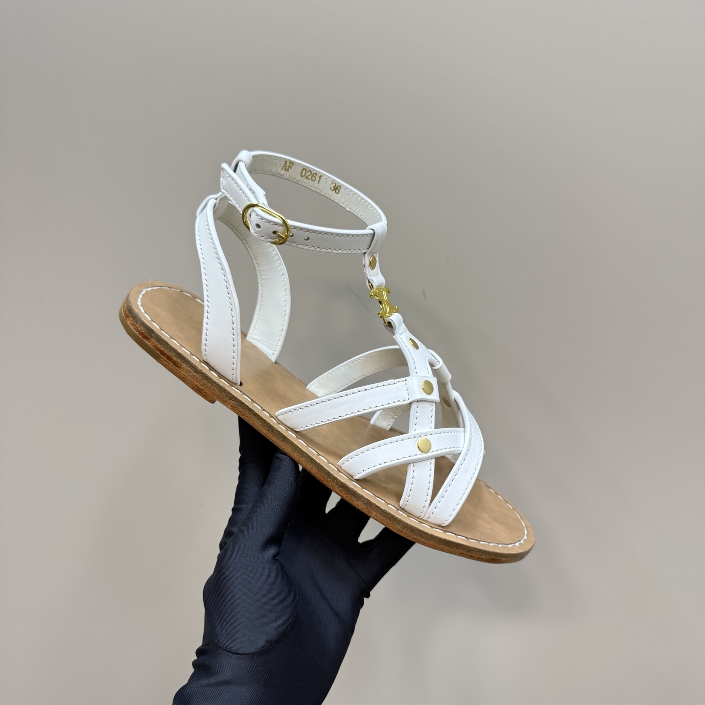Celine Women's Triomphe White Leather Flat Sandal Summer Trendy Comfortable 2 i1742460436680 3556 0 7
