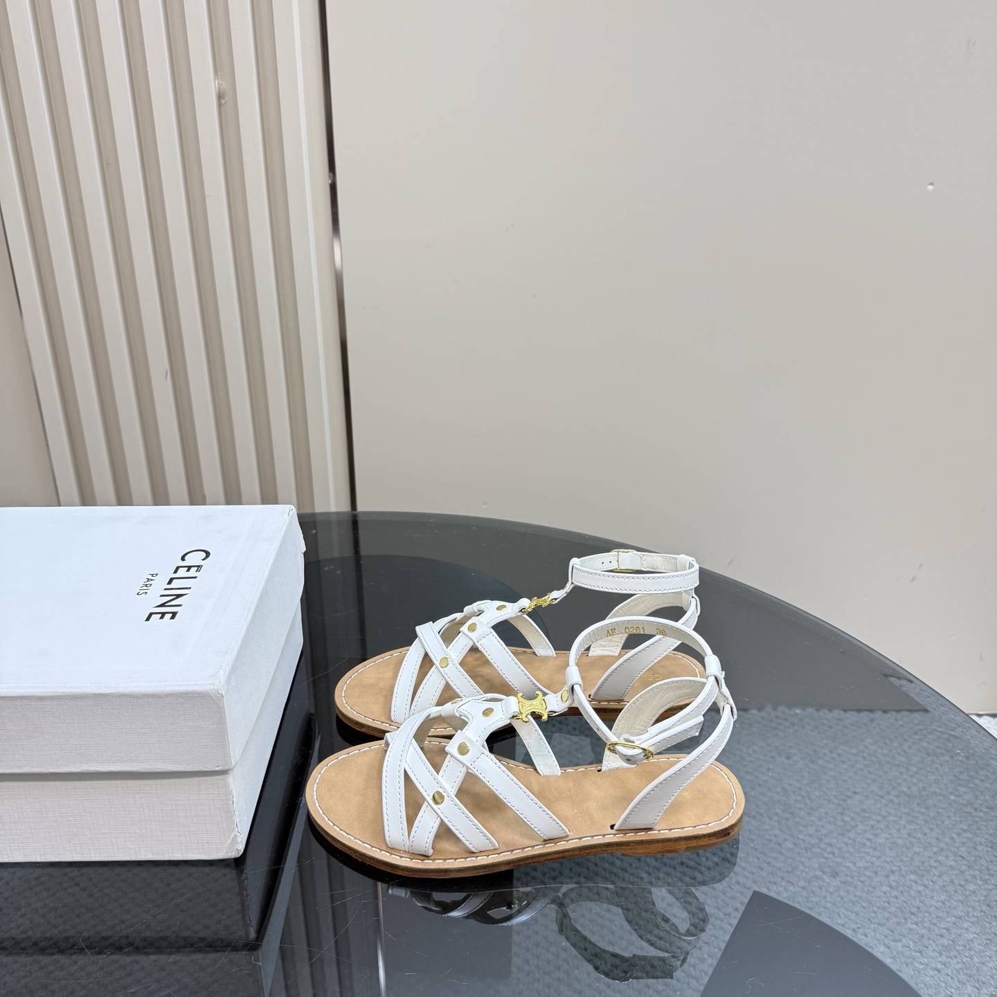 Celine Women's Triomphe White Leather Flat Sandal Summer Trendy Comfortable 3 i1742460436704 3153 0 0