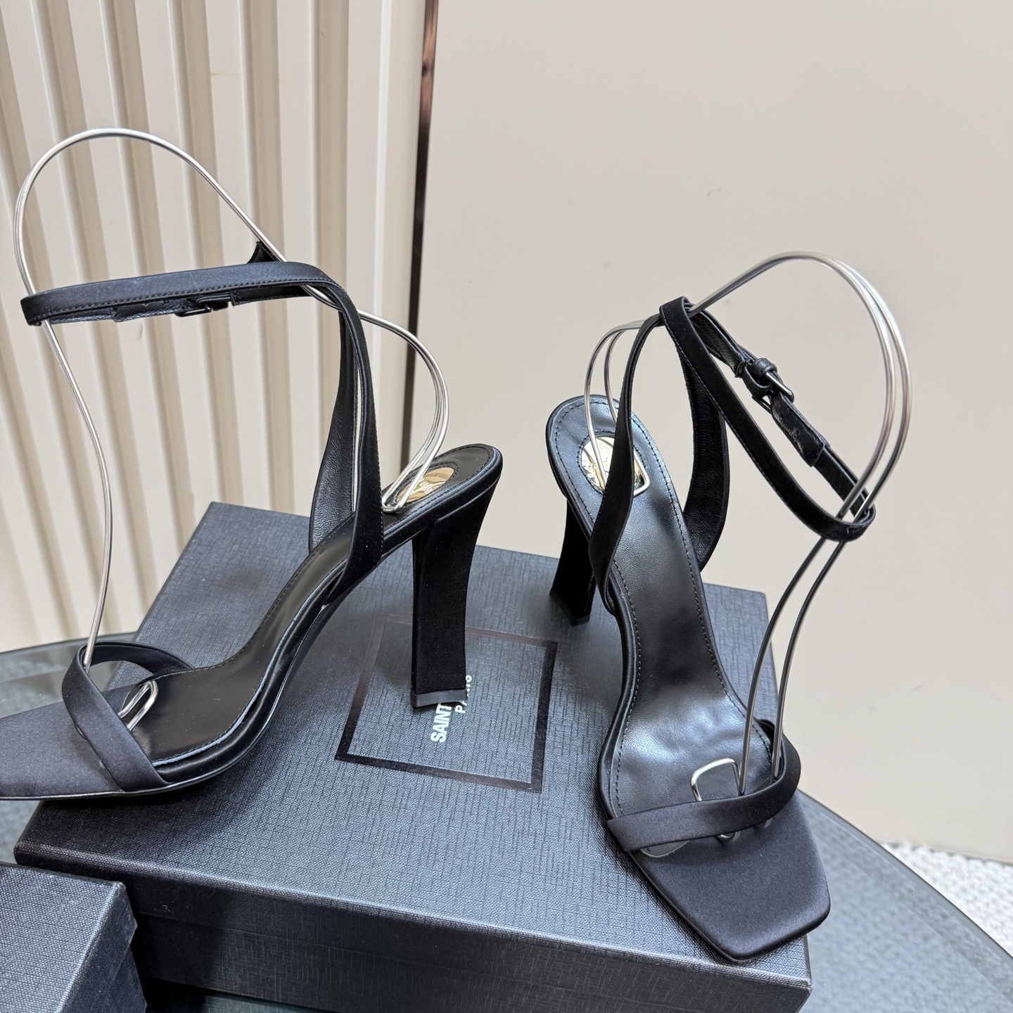 Saint Laurent Elegant Silk High Heel Sandals - Summer Collection 4 i1742756288630 9635 0 2