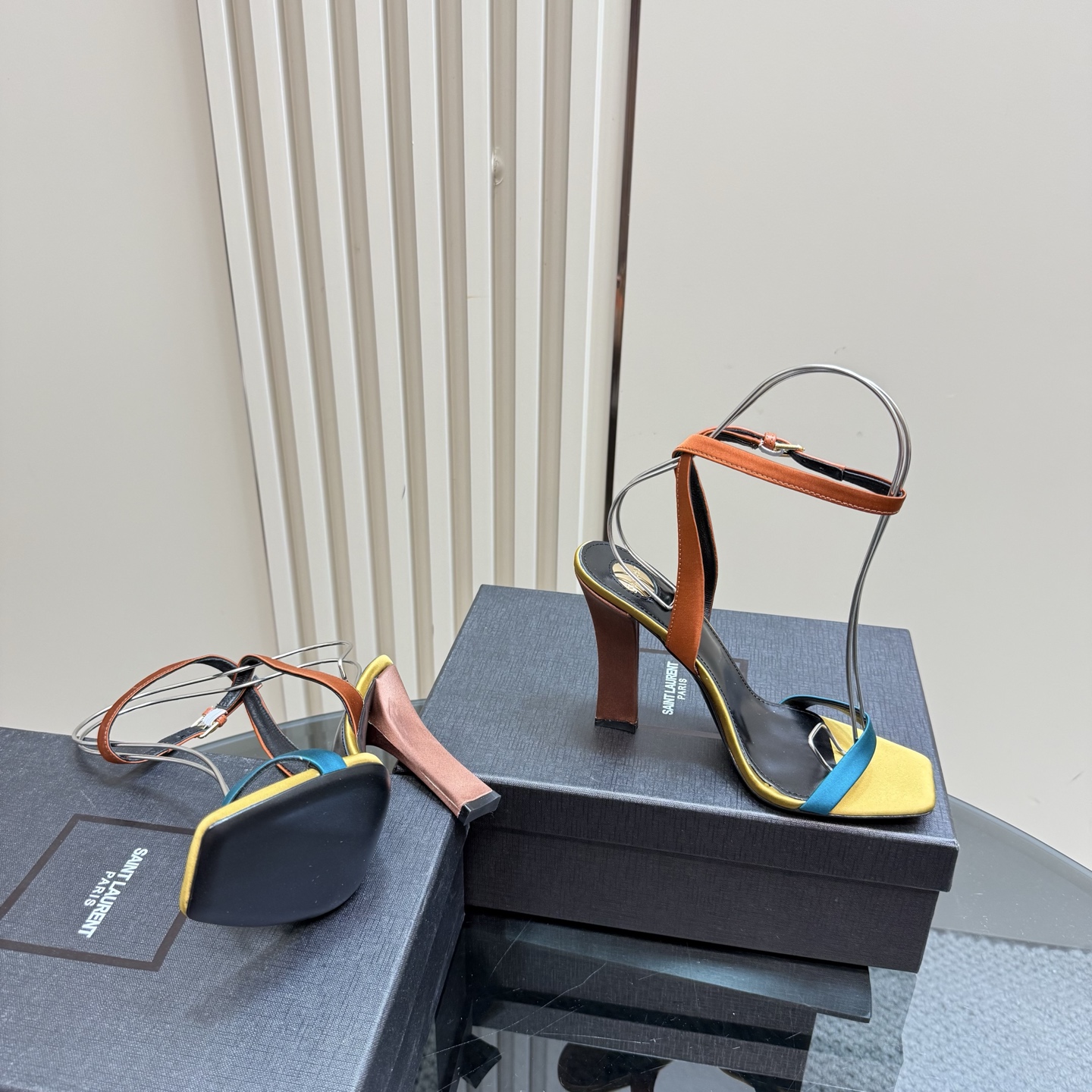 Saint Laurent High Heel Sandals, Elegant Ankle Strap Dress Shoes 8 i1742756482530 2709 0 5