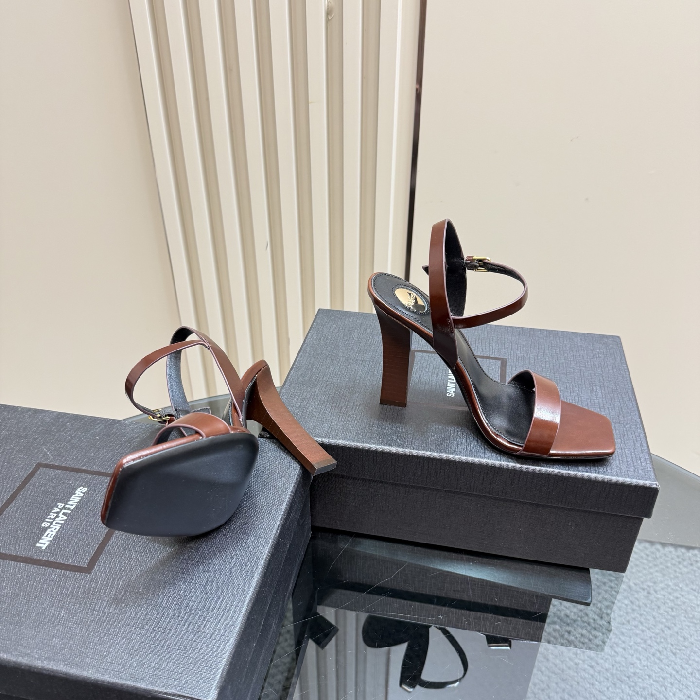 Saint Laurent 2025 Spring/Summer High Heel Sandals - Elegant Brown 8 i1742756507850 5805 0 5