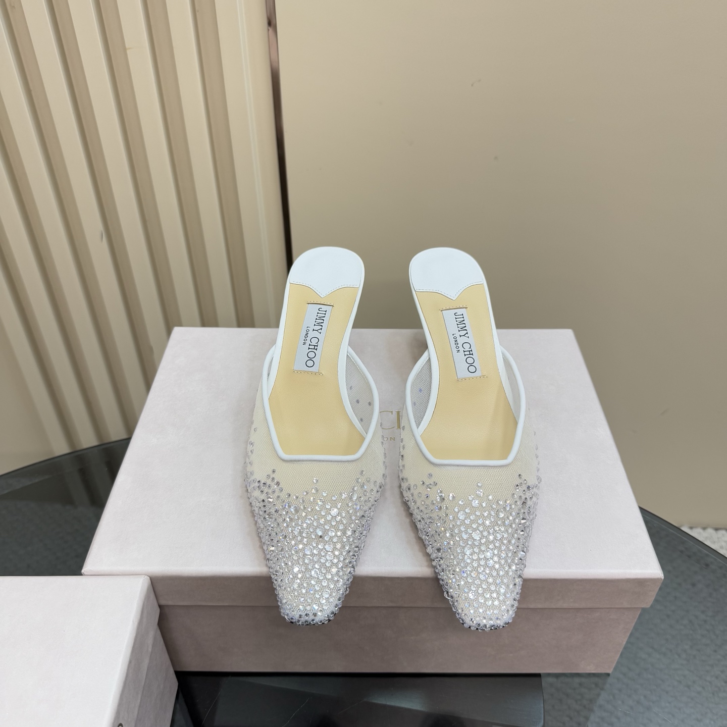 Jimmy Choo Women's Crystal Embellished Mesh Heeled Mules 4 i1743365984242 9934 0 1