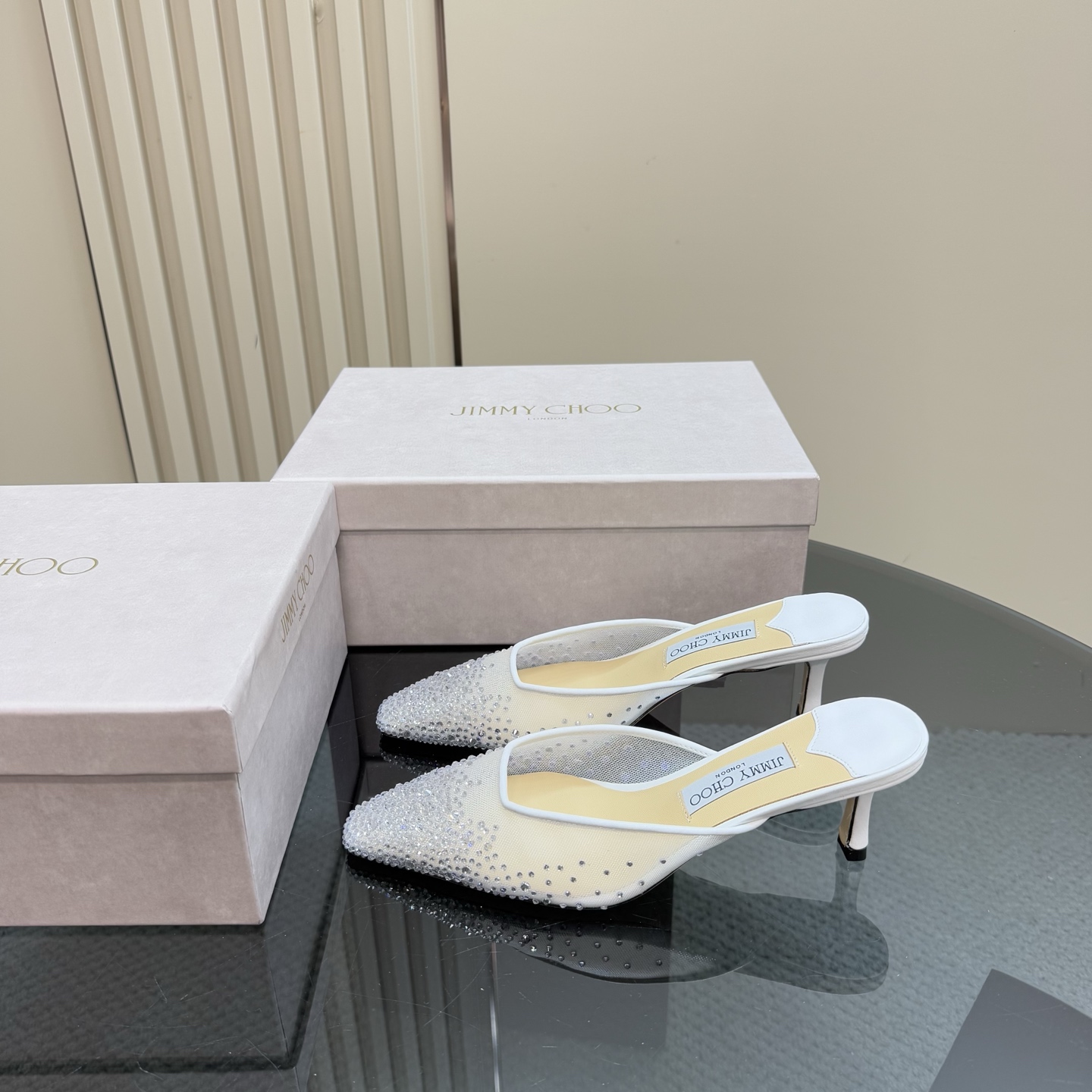 Jimmy Choo Women's Crystal Embellished Mesh Heeled Mules 3 i1743365985946 7785 0 0