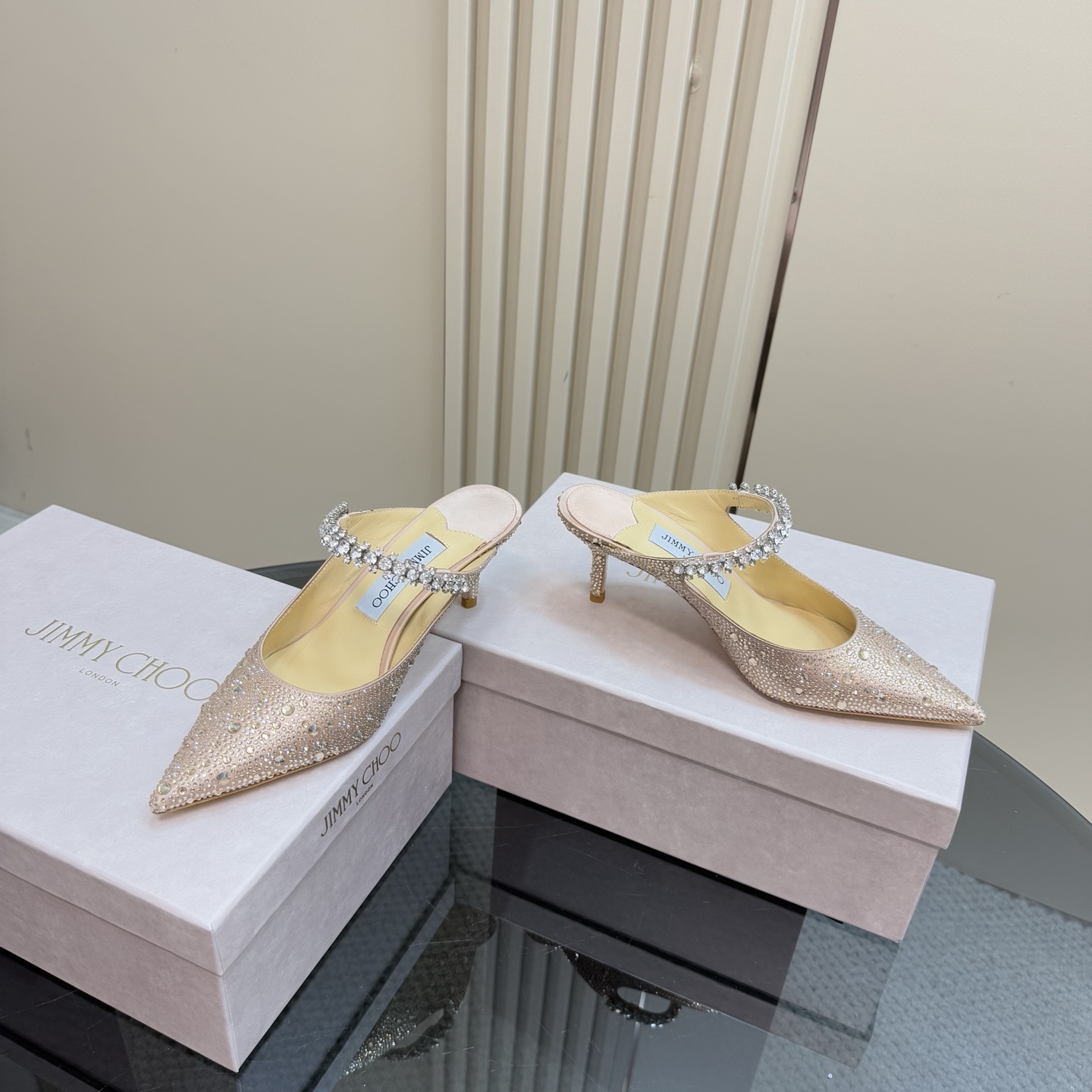 Jimmy Choo Diamond Chain Pointed Crystal High Heel Sandals 8 i1743367506006 81 0 5