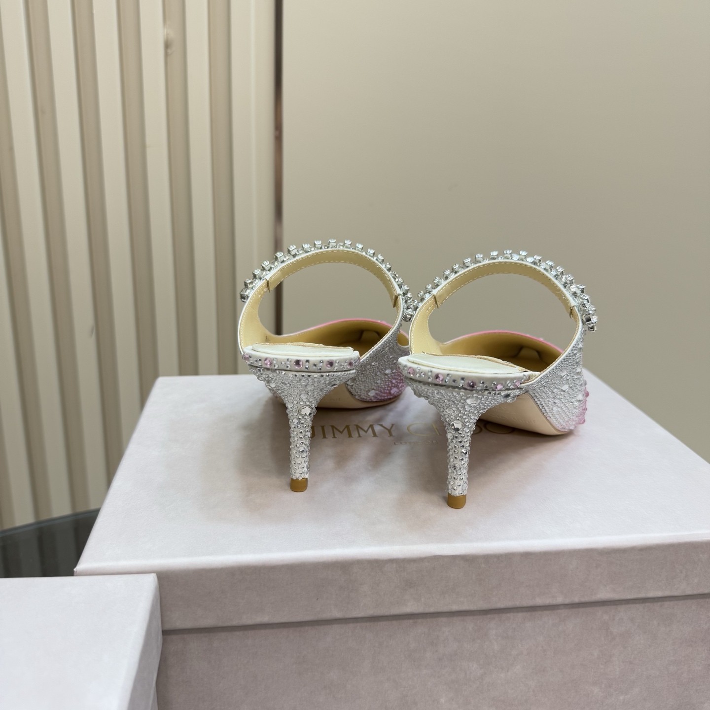Jimmy Choo Crystal Embellished Pointed Toe High Heel Sandals - Pink/Silver 7 i1743367589624 8524 0 4