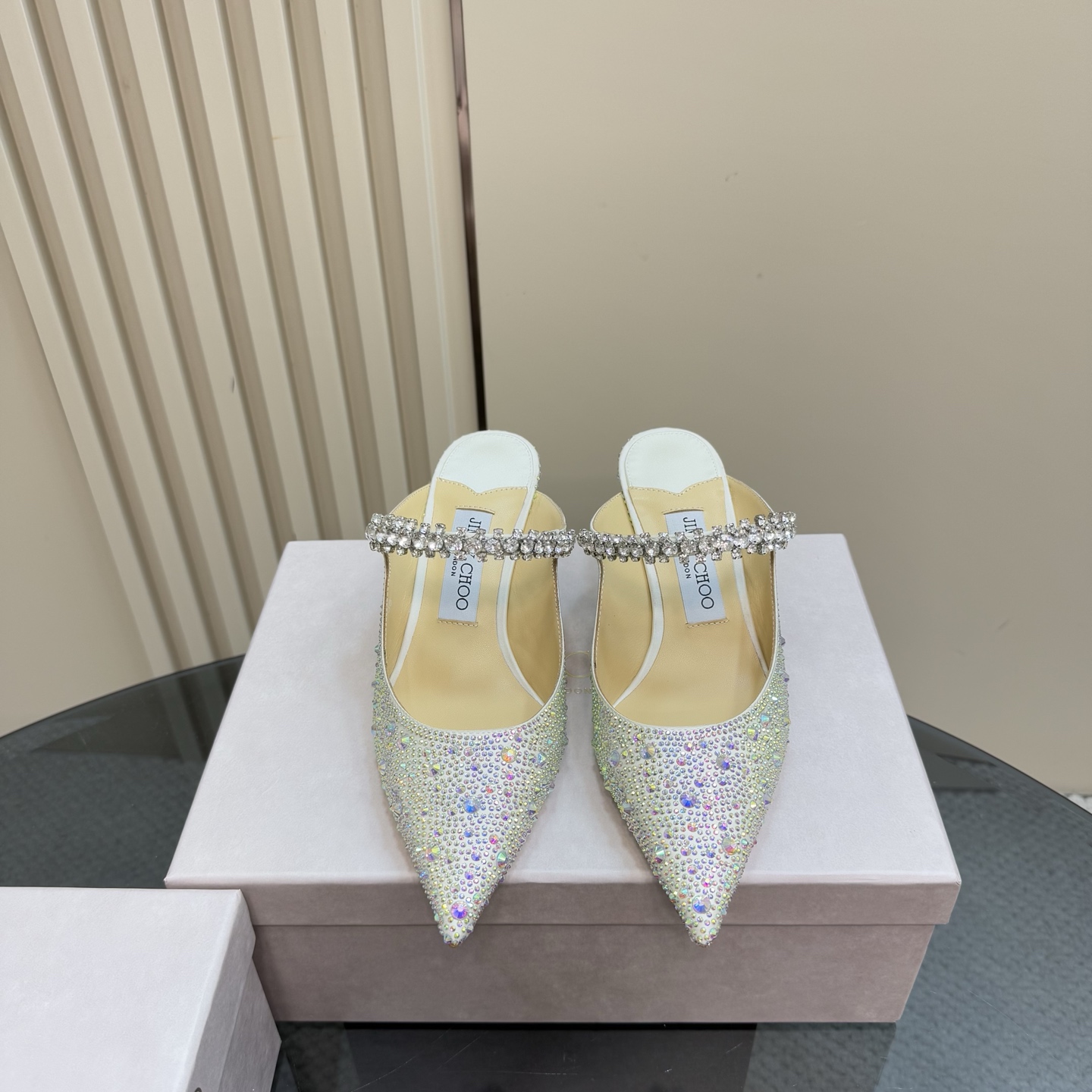 Jimmy Choo Diamond Chain Pointed Crystal High Heel Sandals Women's Shoes 4 i1743367608549 7696 0 1