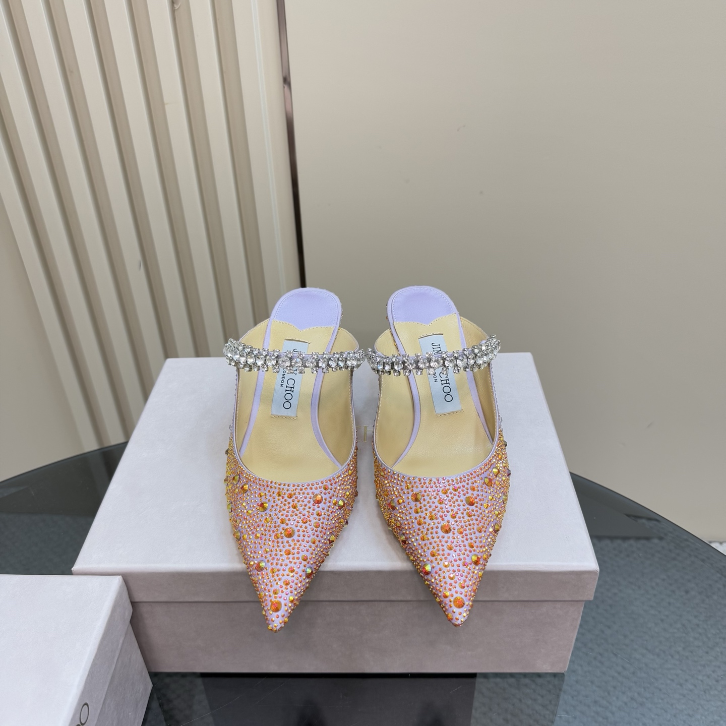 Jimmy Choo Crystal Embellished Pointed Toe Heeled Sandals, Luxury Party Shoe 4 i1743367630883 8763 0 1