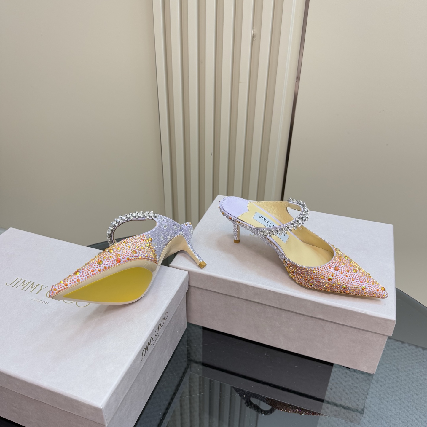 Jimmy Choo Crystal Embellished Pointed Toe Heeled Sandals, Luxury Party Shoe 9 i1743367632409 229 0 6