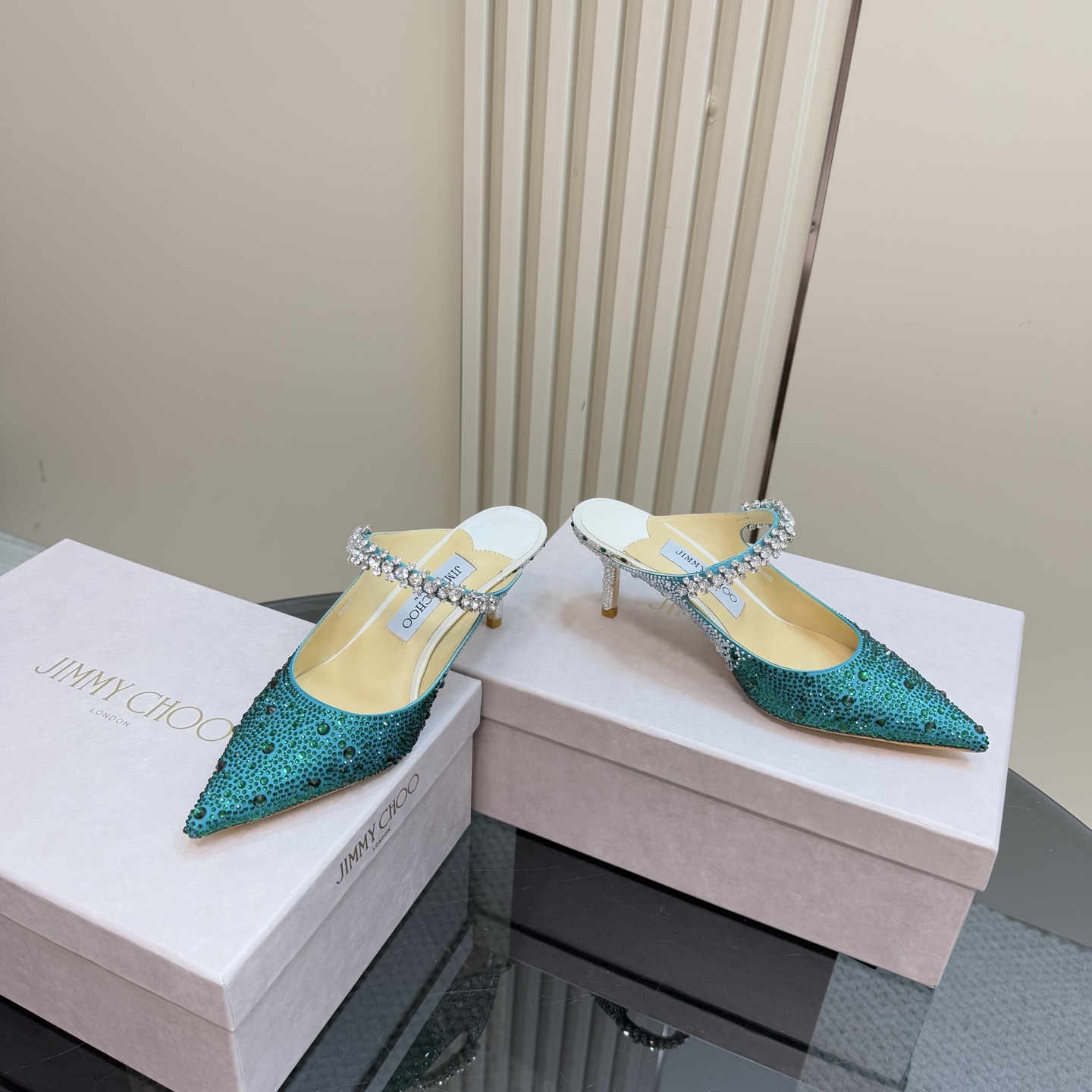 Jimmy Choo Diamond Chain Pointed Toe Crystal High Heel Sandals 8 i1743367689988 3930 0 5