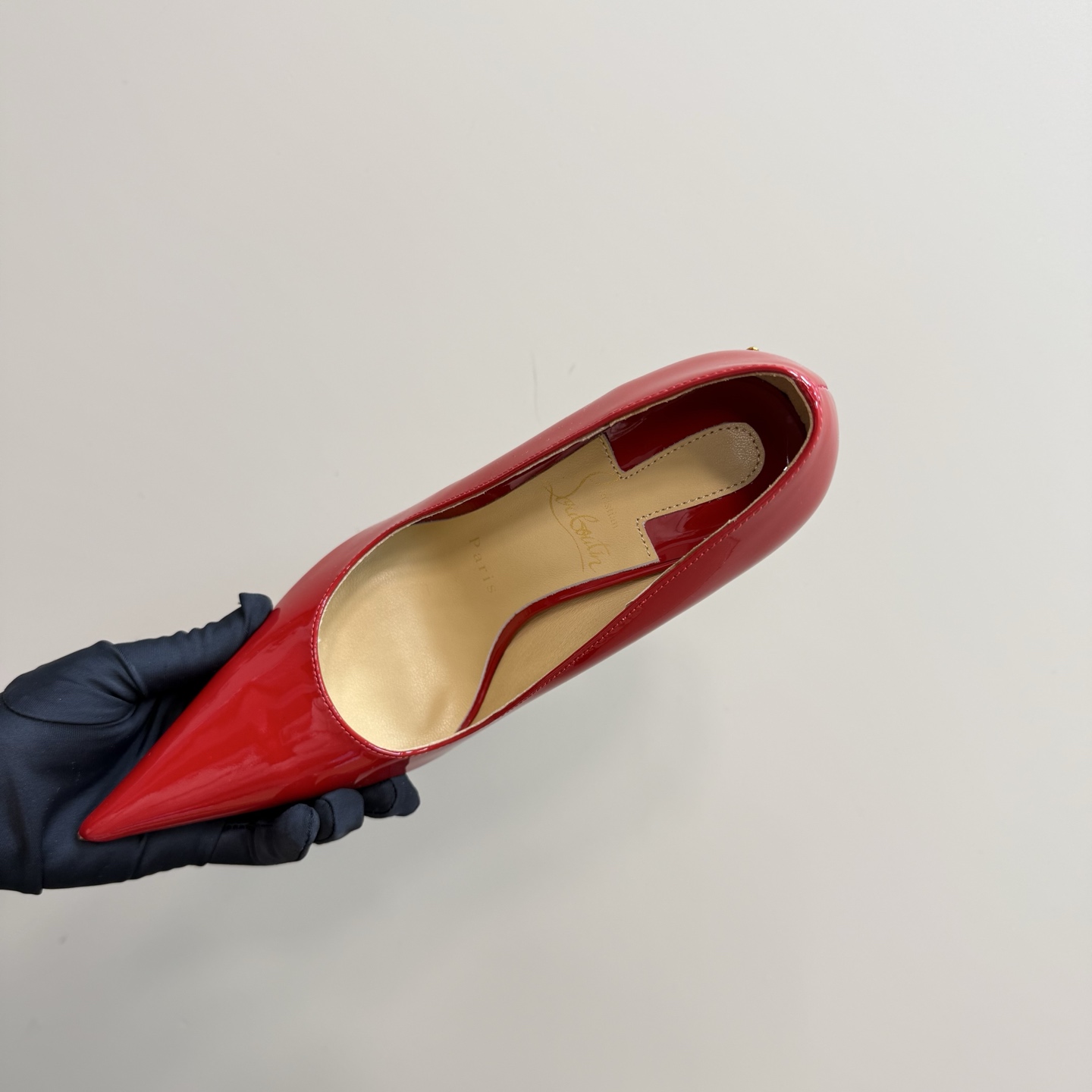 Christian Louboutin Red Patent Leather Pumps with Sculptural Heel 9 i1743375975034 7894 0 7