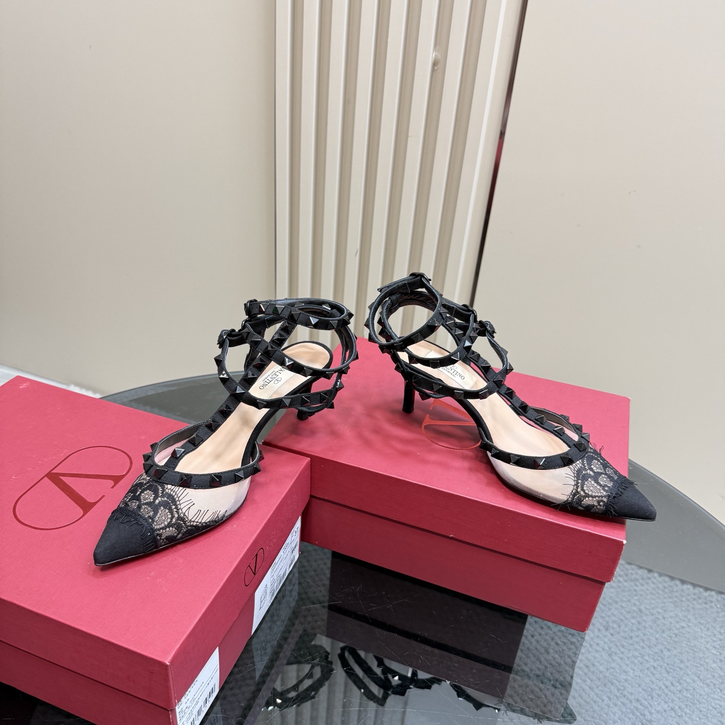 VALENTINO Women's Studded Lace Pointed Toe Sandals, Elegant and Comfortable 7 i1743835077340 4553 0 4