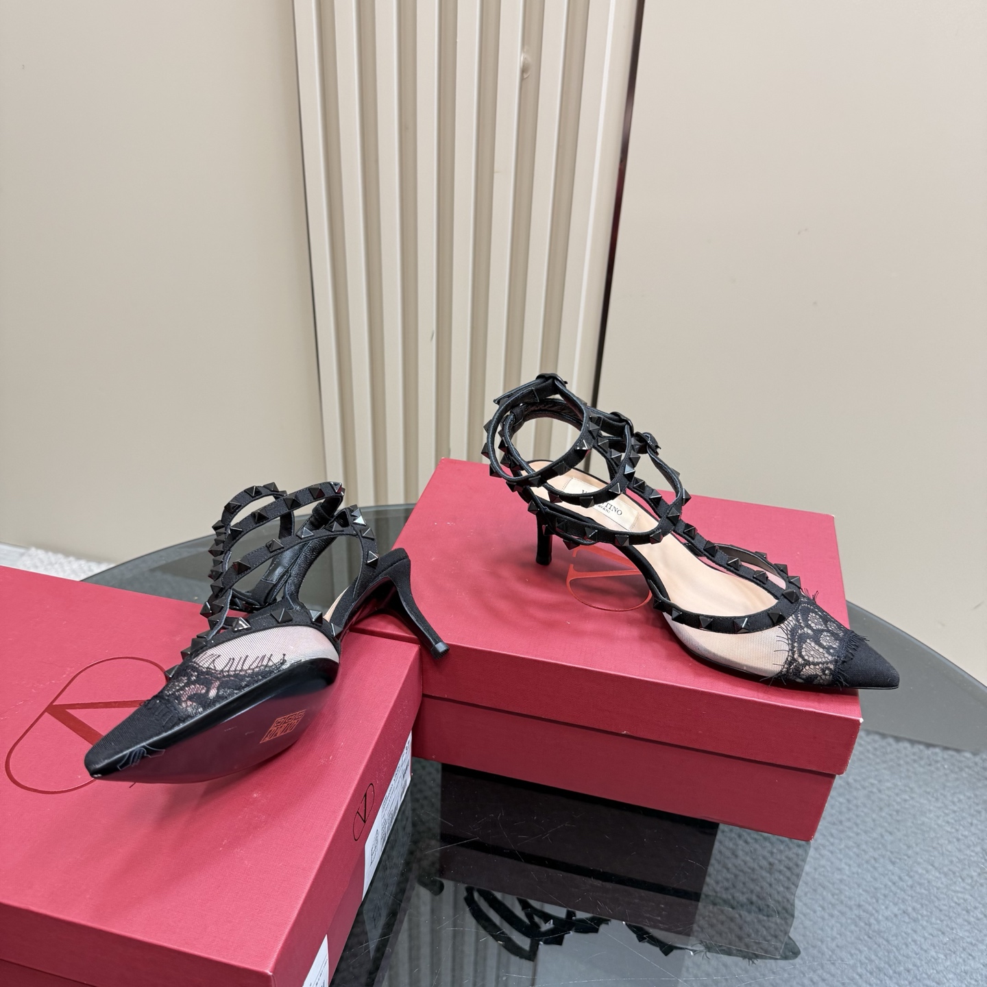 VALENTINO Women's Studded Lace Pointed Toe Sandals, Elegant and Comfortable 8 i1743835077346 4795 0 5