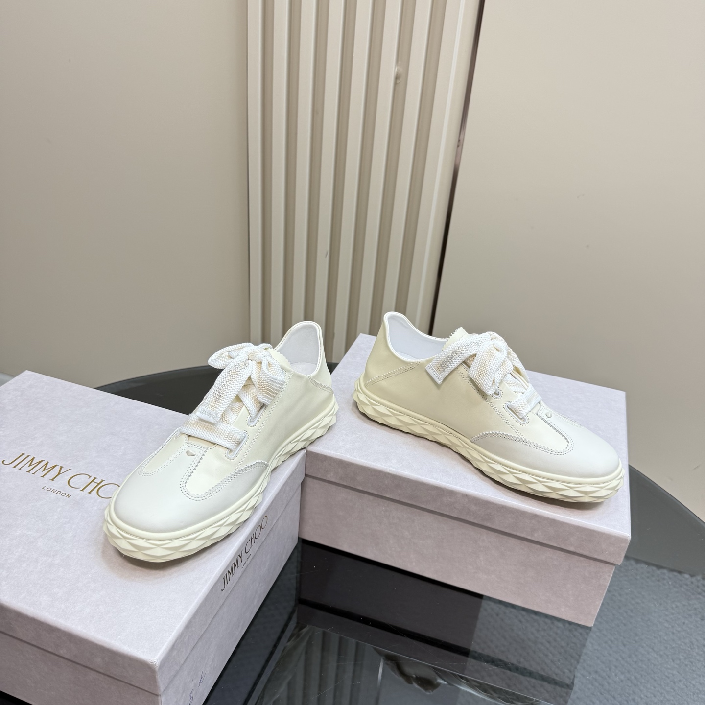 Jimmy Choo Diamond-Sole Leather Sneakers - Stylish Casual Footwear 8 i1743838803668 2194 0 5