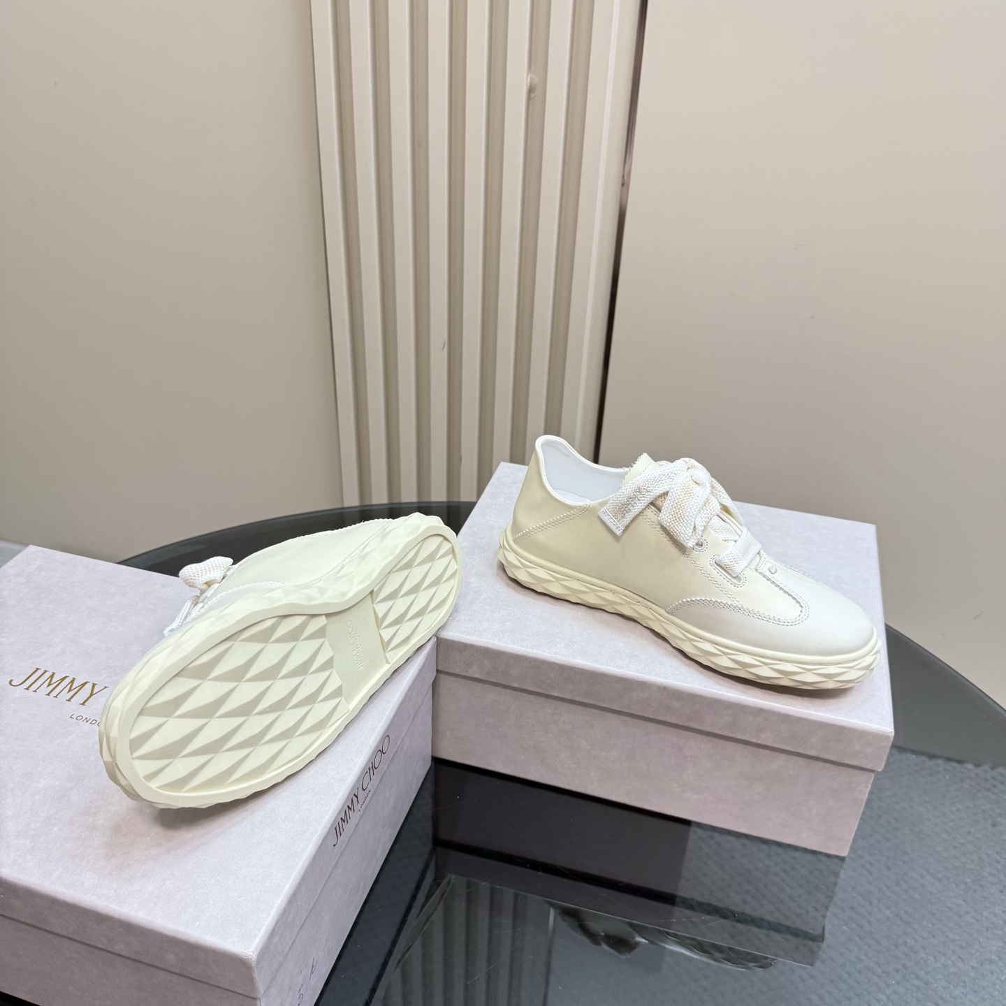 Jimmy Choo Diamond-Sole Leather Sneakers - Stylish Casual Footwear 9 i1743838803676 2314 0 6