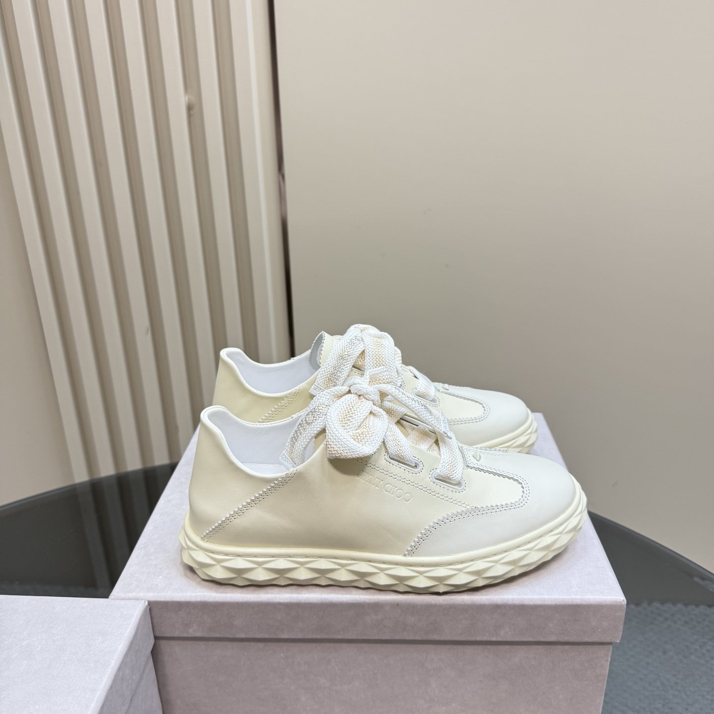 Jimmy Choo Diamond-Sole Leather Sneakers - Stylish Casual Footwear 6 i1743838804445 1089 0 3
