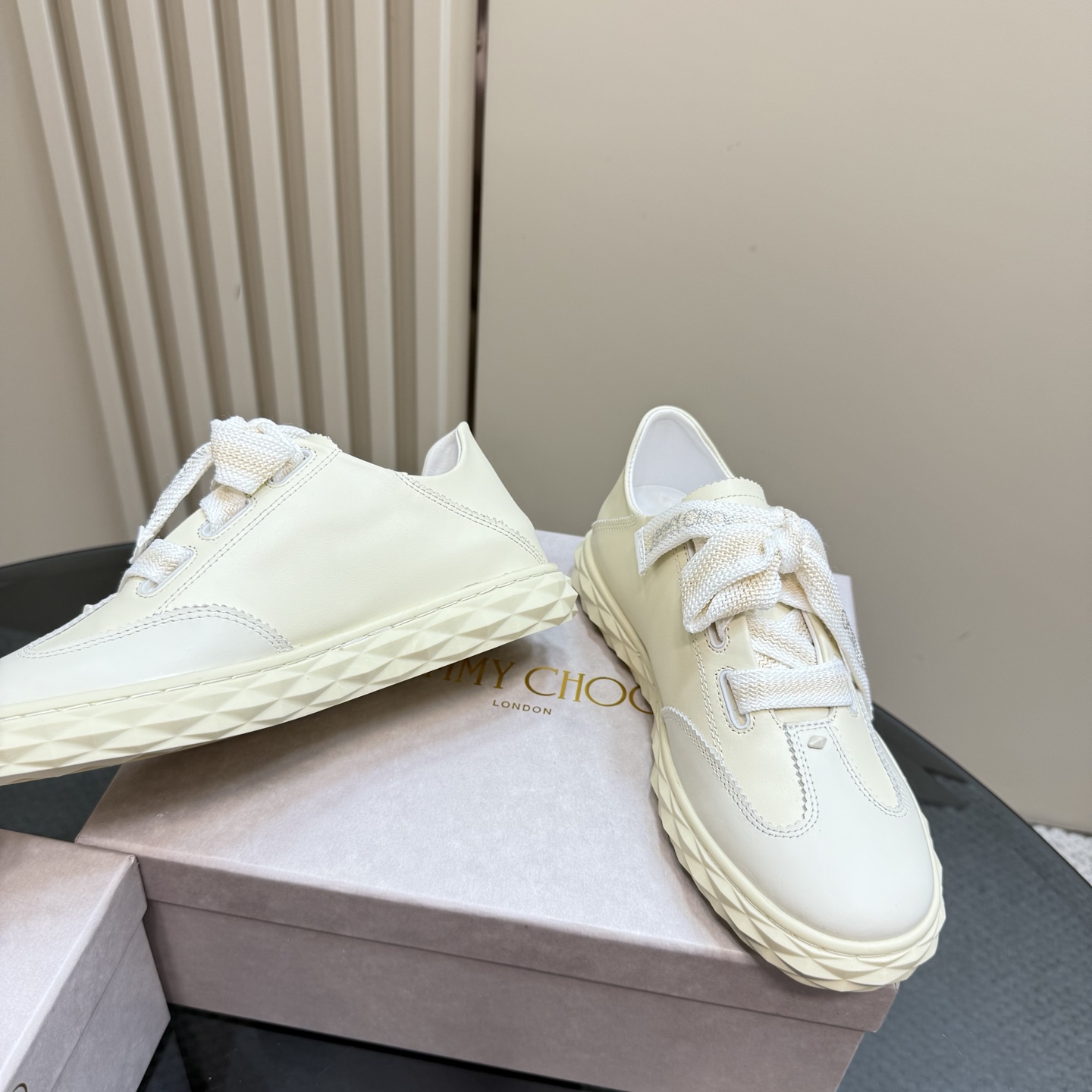 Jimmy Choo Diamond-Sole Leather Sneakers - Stylish Casual Footwear 5 i1743838804446 643 0 2