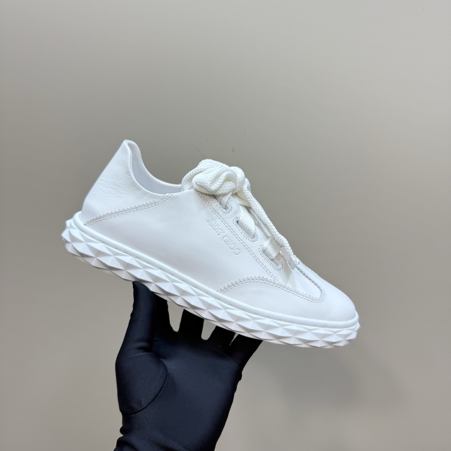 Jimmy Choo Diamond Sole Leather Sneakers - Fashionable and Comfortable 1 Jimmy Choo Diamond Sole Leather Sneakers - Fashionable and Comfortable