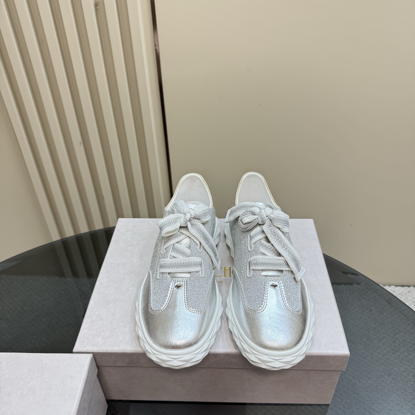 Jimmy Choo Diamond Sneakers - Silver Glitter Low Top Casual Shoes 4 i1743838876510 6880 0 1