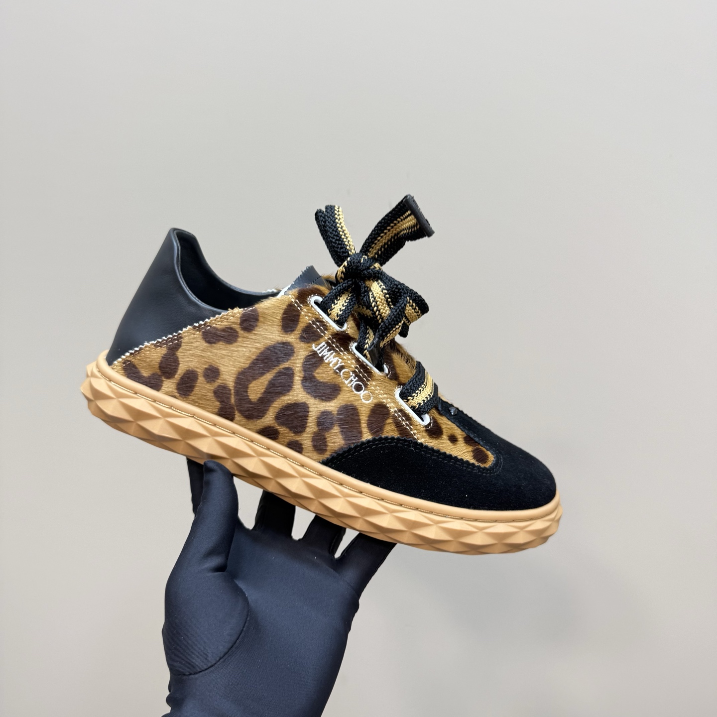 Jimmy Choo Women's Leopard Print Leather Casual Sneakers Designer Shoes 1 Jimmy Choo Women's Leopard Print Leather Casual Sneakers Designer Shoes