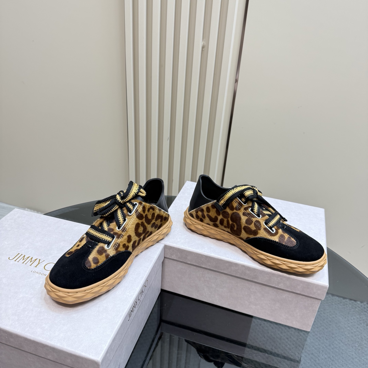 Jimmy Choo Women's Leopard Print Leather Casual Sneakers Designer Shoes 8 i1743838901882 8237 0 5