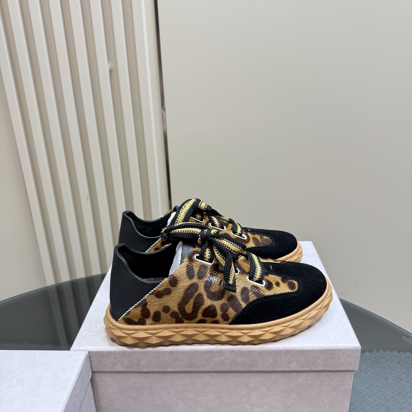 Jimmy Choo Women's Leopard Print Leather Casual Sneakers Designer Shoes 6 i1743838903040 2000 0 3