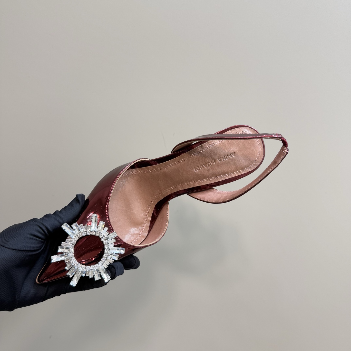 Amina Muaddi Women's Slingback Heels with Crystal Embellishment 9 i1744188066248 6461 0 7
