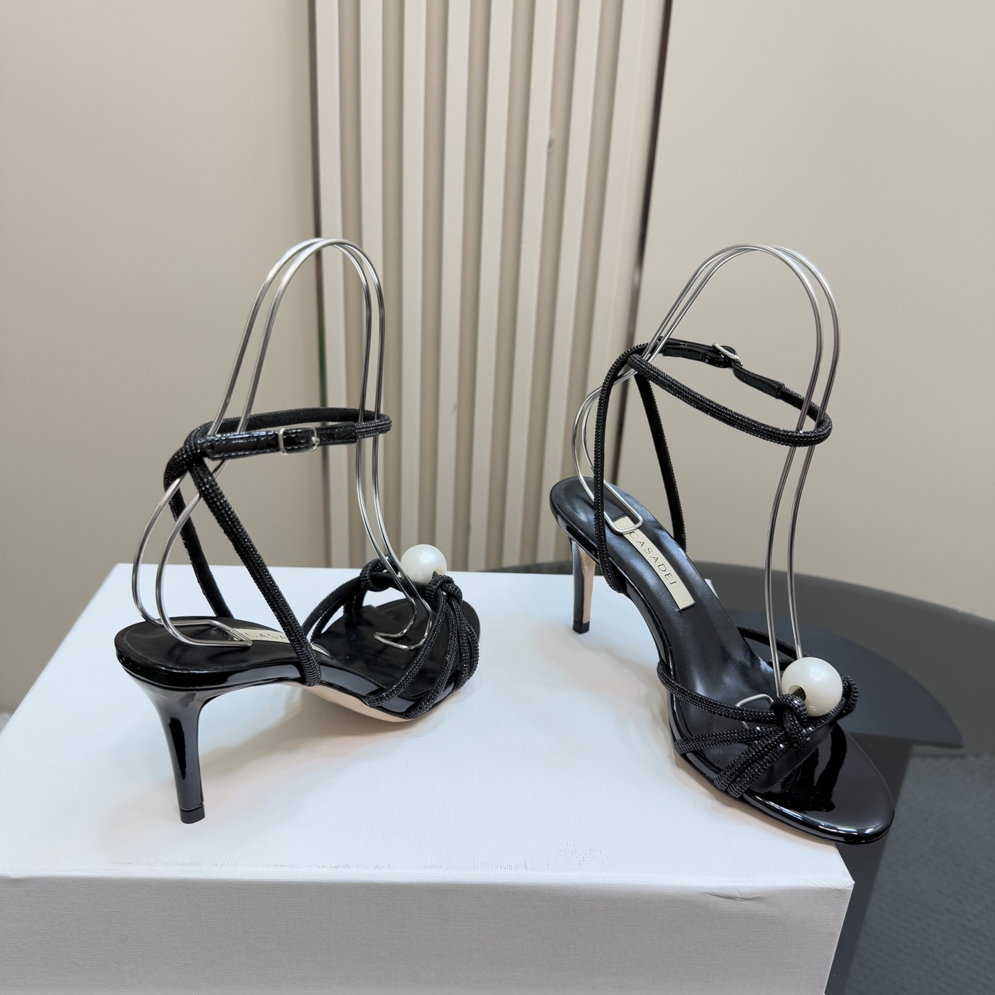 Stylish CASADEI/Cassanti Pearl Water Drills Sandals: High-quality, Sexy Heels for Women - 图片 6