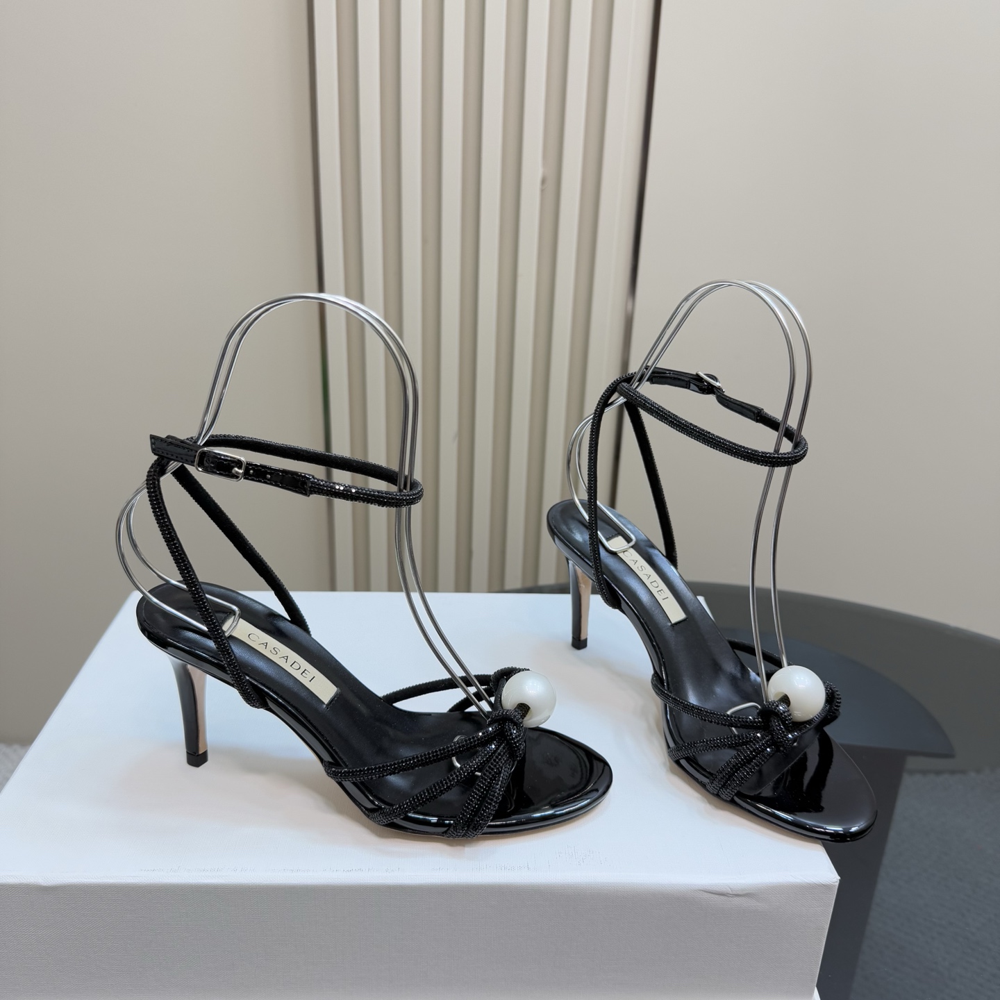Stylish CASADEI/Cassanti Pearl Water Drills Sandals: High-quality, Sexy Heels for Women - 图片 4