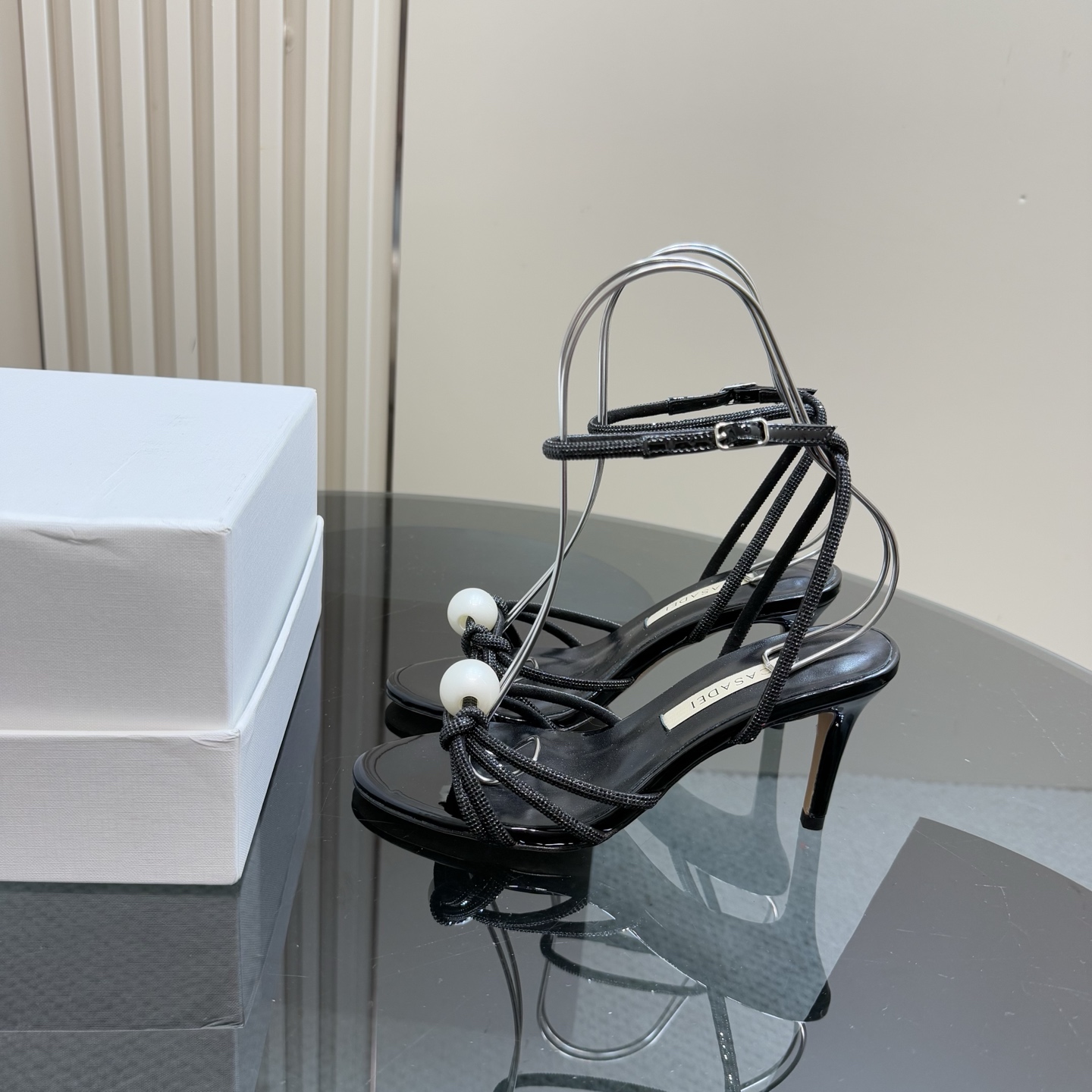 Stylish CASADEI/Cassanti Pearl Water Drills Sandals: High-quality, Sexy Heels for Women