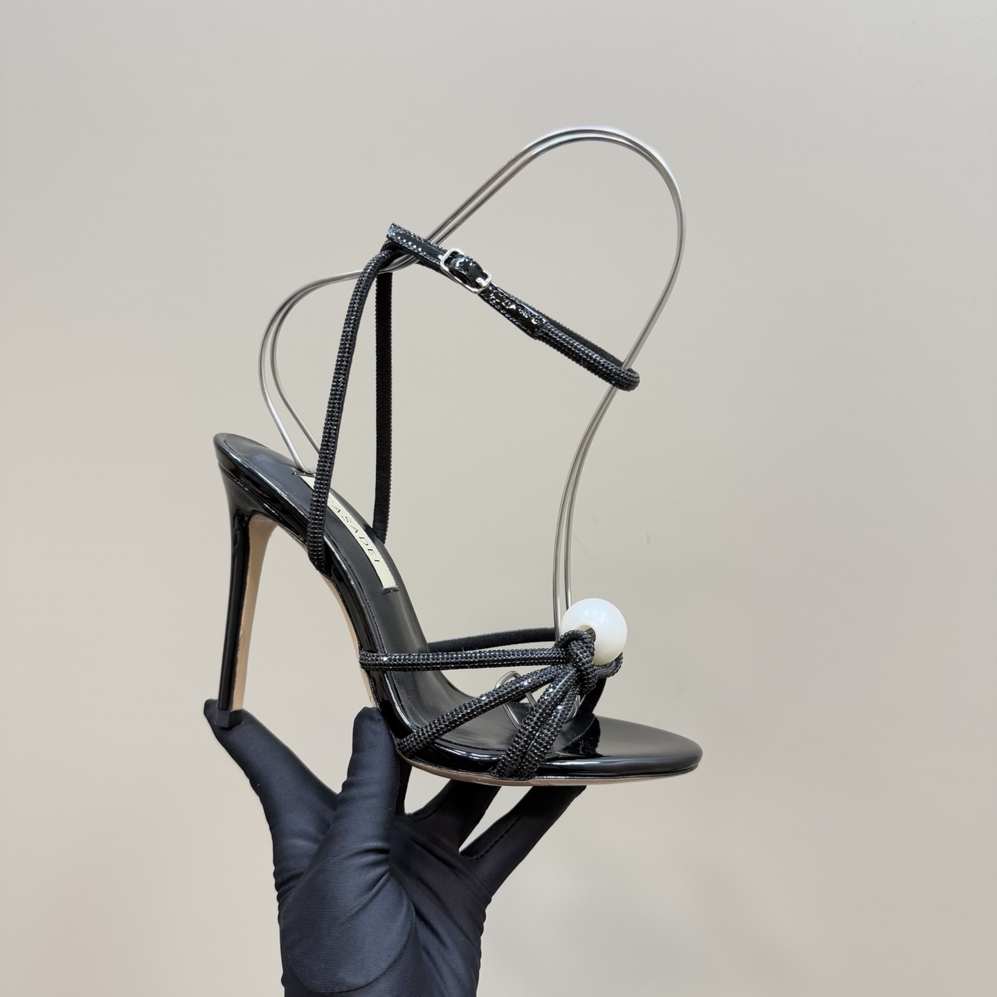 Stylish CASADEI/Cassanti Pearl Water Drills Sandals for Women, Imported Italian Leather, Customizable Sizes - 图片 7