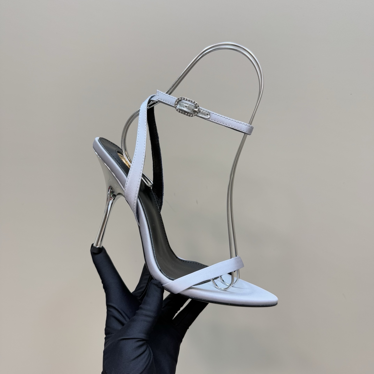 Saint Laurent Elegant Silk High Heel Sandals - Chic Summer Style -10.5cm Heel 1 Saint Laurent Elegant Silk High Heel Sandals - Chic Summer Style -10.5cm Heel
