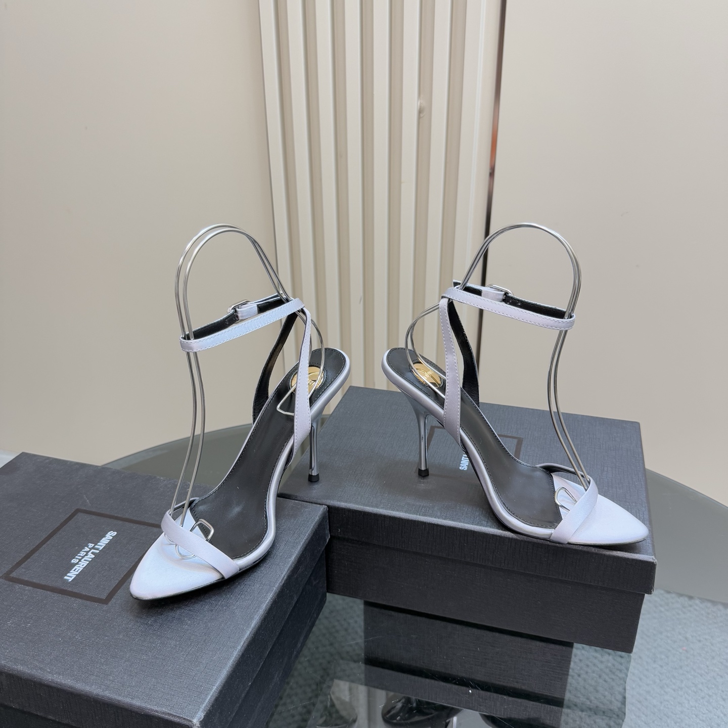 Saint Laurent Elegant Silk High Heel Sandals - Chic Summer Style -10.5cm Heel 7 i1744324857717 9524 0 4