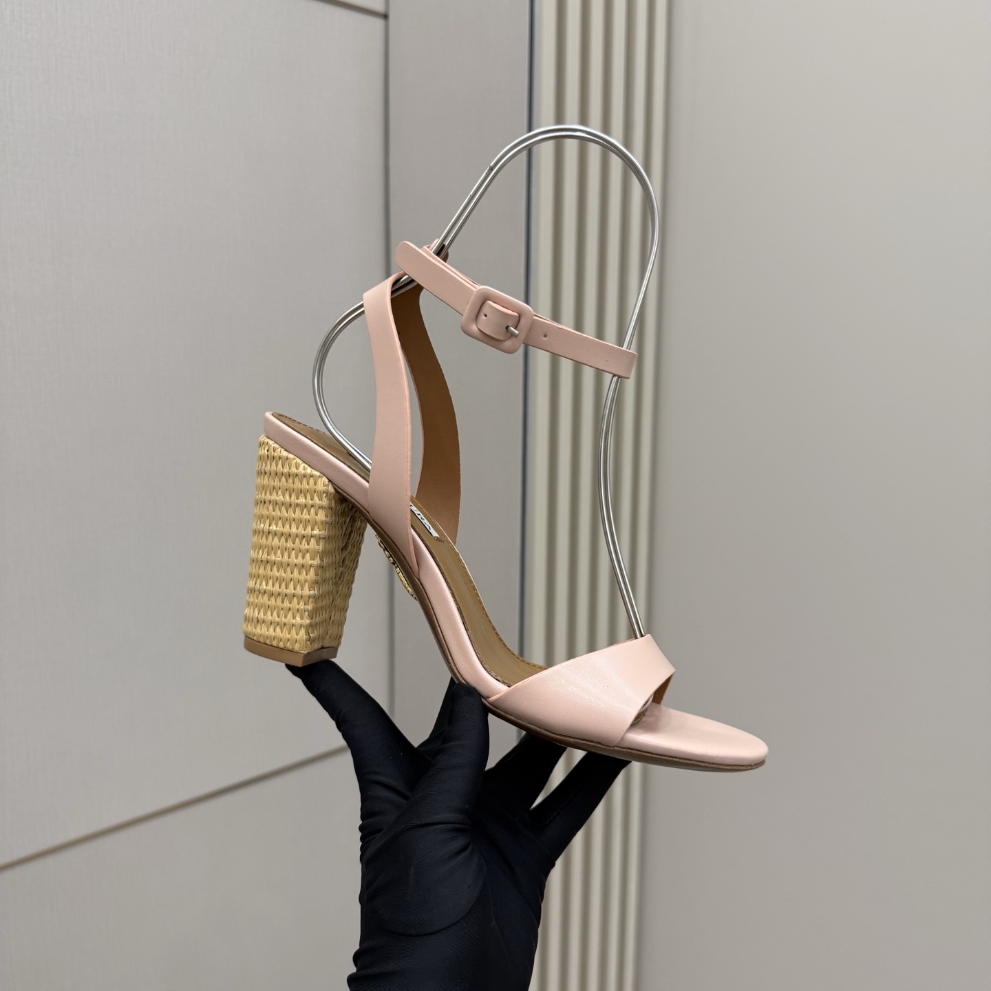 Aquazzura Zp Woven Chunky Heel Sandals, Swarovski Crystal, Leather Outsole 2 i1745972380117 484 0 6